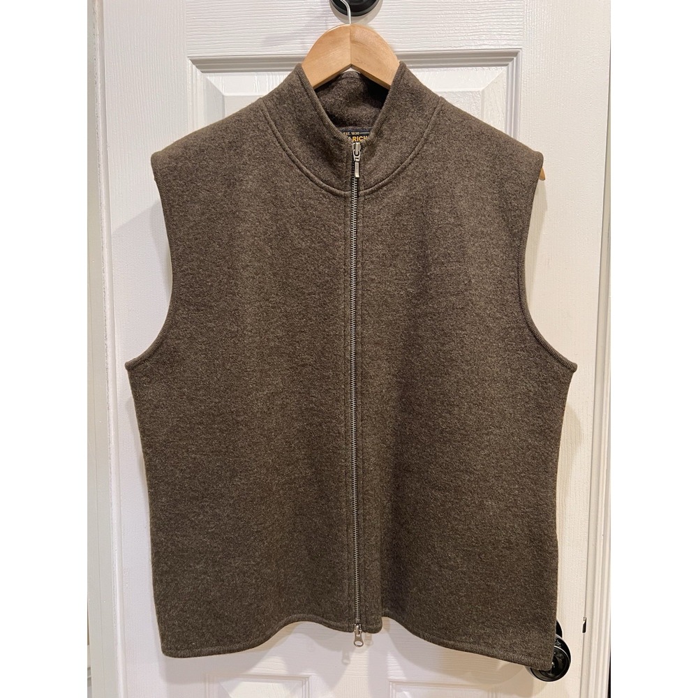 Woolrich Vest Women XL Green Loden Wool Full Zip Outdoor Nature Hiking